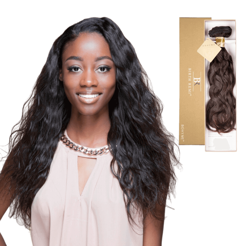 12" Bohyme Birth Remi - Machine Tied Weft - Textured Loose Wave - Natural - BR-LW-12-NATURAL