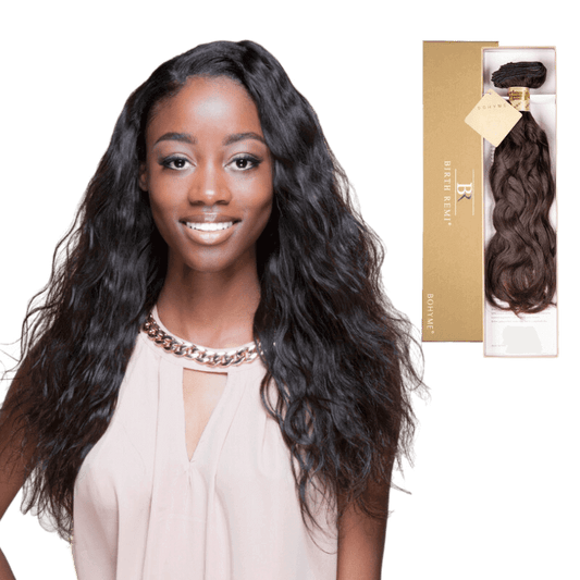 12" Bohyme Birth Remi - Machine Tied Weft - Textured Loose Wave - Natural - BR-LW-12-NATURAL