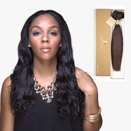 14" Bohyme Birth Remi - Machine Tied Weft - Textured Wet and Wavy - Natural - BR-WW-14-NATURAL