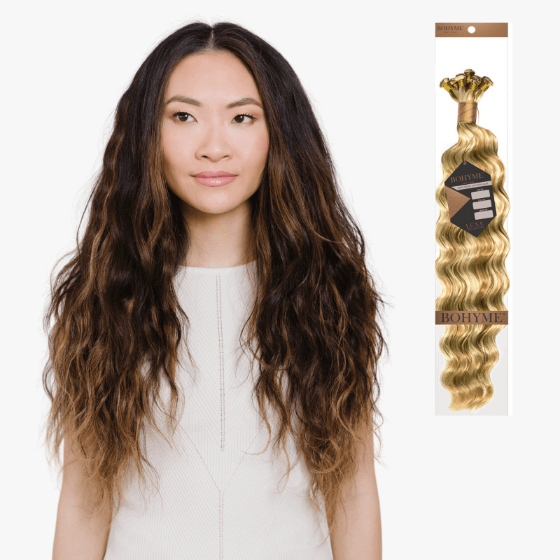 14" Bohyme Luxe - Hand Tied Weft - Ocean Breeze Wave - Full Pack - 1 - BLHOB-14-1