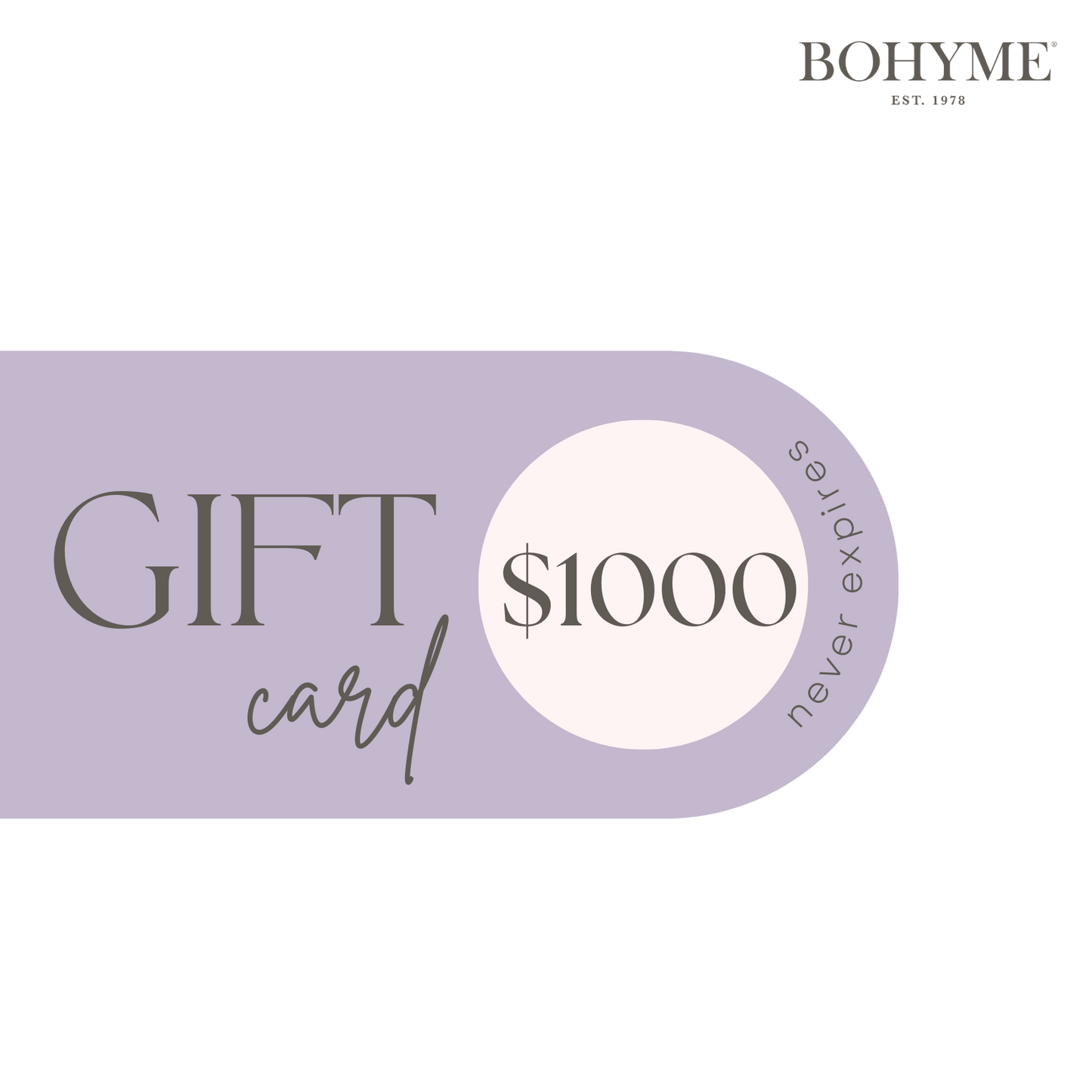 Bohyme Gift Card