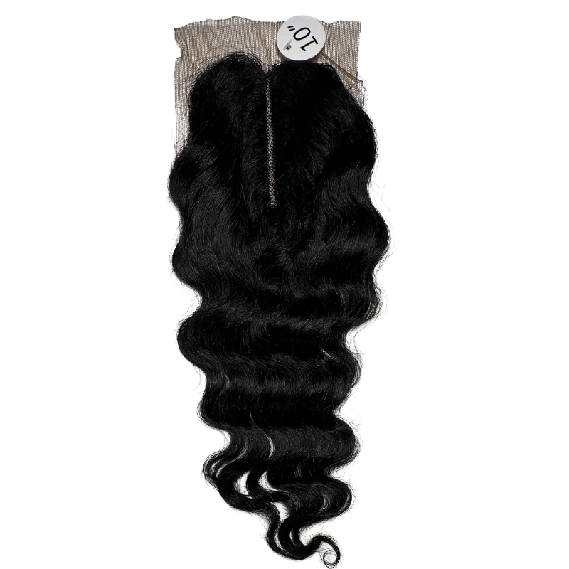 14"-16"-18" 3 Deep Wave Bundles 9A + 4" x 4" U-Shaped Lace Front Closure